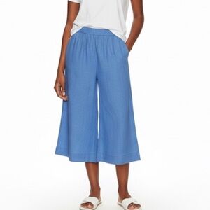 PACT Coastal Wide Leg Blue Cotton Gauze Pants Size Large